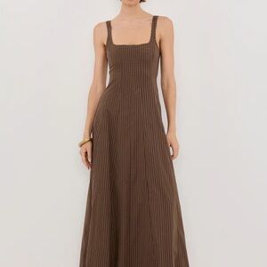 NWT! DISSH RILEY CHOCOLATE STRIPE MIDI DRESS
